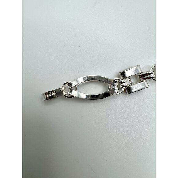 Designer Peruvian Sterling Silver 950 and 18K Gold Inlay Bracelet - 7.5” - Picture 6 of 6